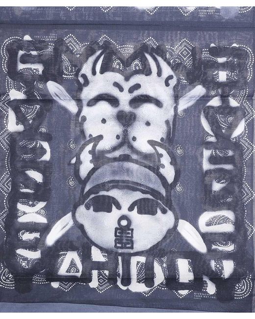 Givenchy Blue Logo Scarf for men