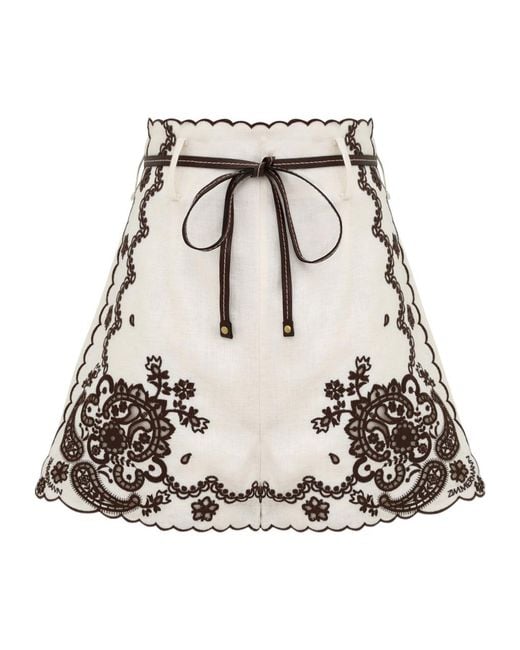 Zimmermann Natural Ascension Belted Shorts