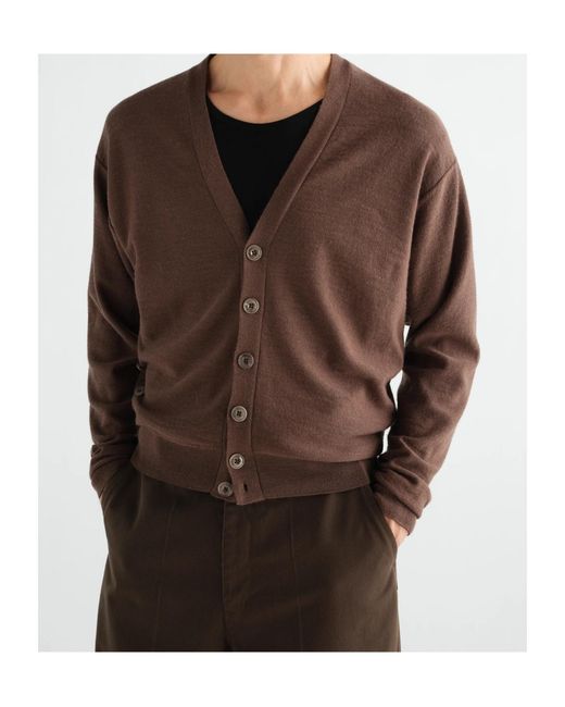 Lemaire Brown Relaxed Twisted Cardigan for men