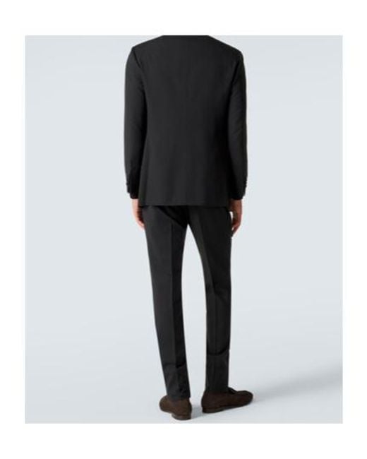 Kiton Black Wool Suit for men