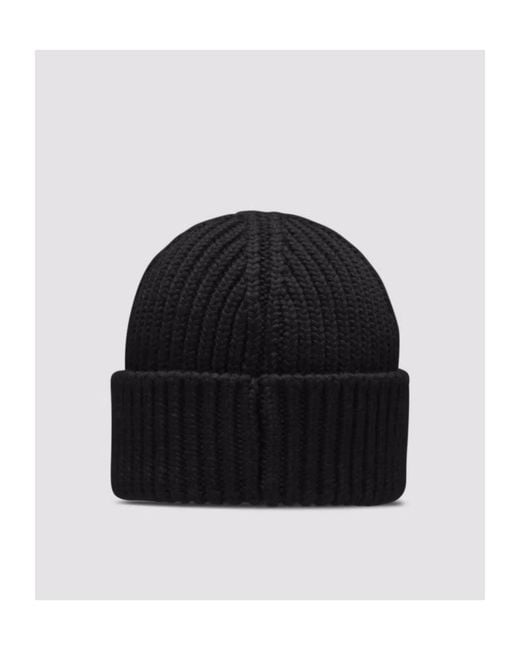 Moncler Black Cotton Beanie for men