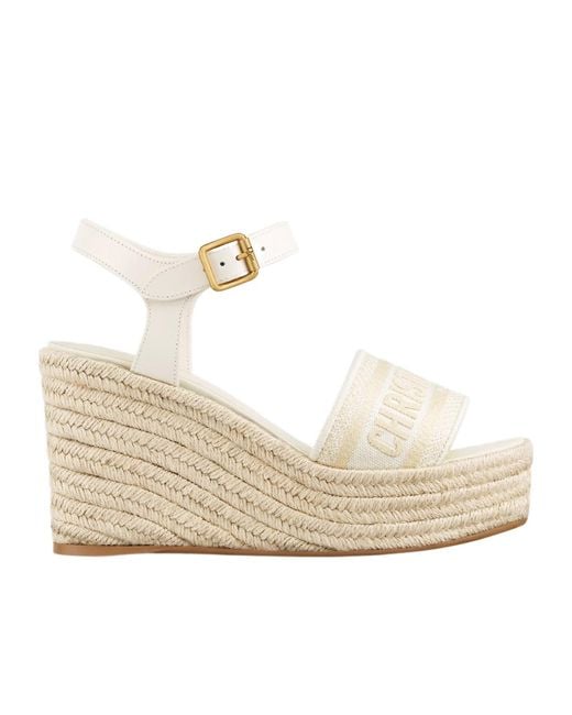 Dior White Dway Wedge Sandal