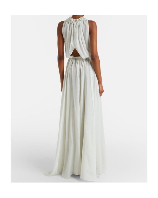 Patou White Striped Maxi Dress