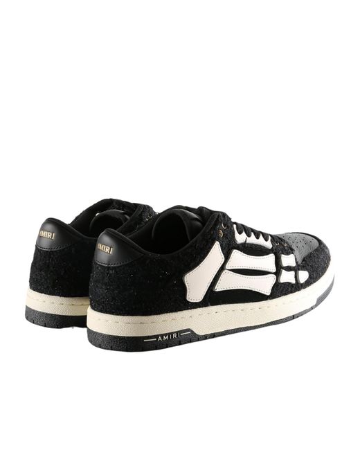 Amiri Black Boucle Skel Top Low Sneakers for men