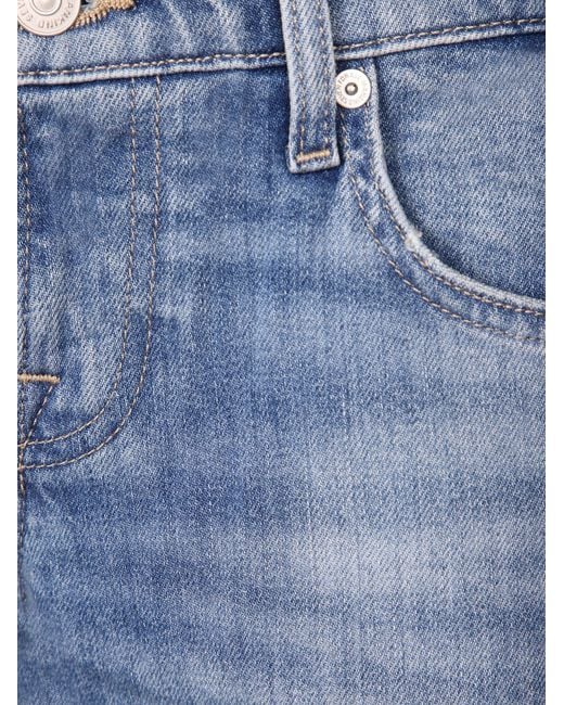 7 For All Mankind Blue Low-Rise Flared Jeans