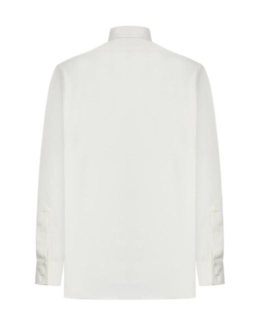 Tom Ford White Classic Fit Twill Shirt for men