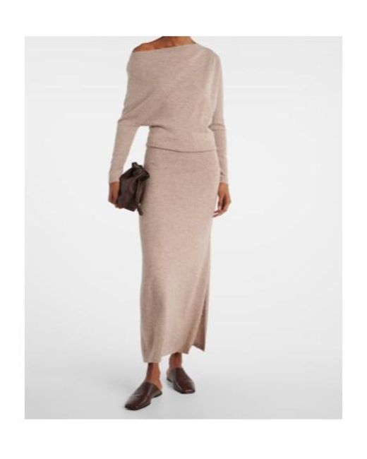 Altuzarra Natural Kasos Draped Cashmere Maxi Dress
