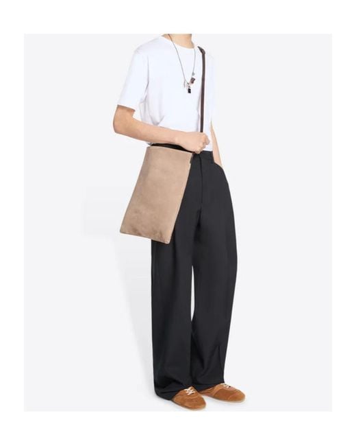 Dries Van Noten White Suede Tote Bag for men