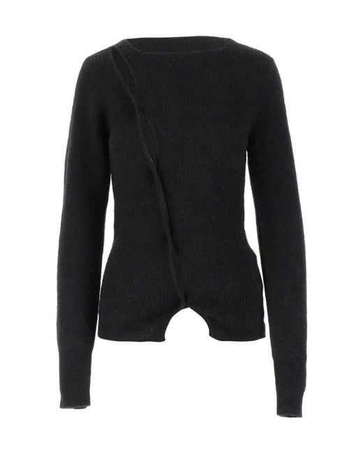 Jacquemus Black Cut Out Detailed Knitted T-Shirt