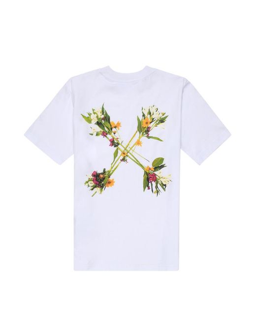 Off-White c/o Virgil Abloh White Floral Arrow Print T-Shirt