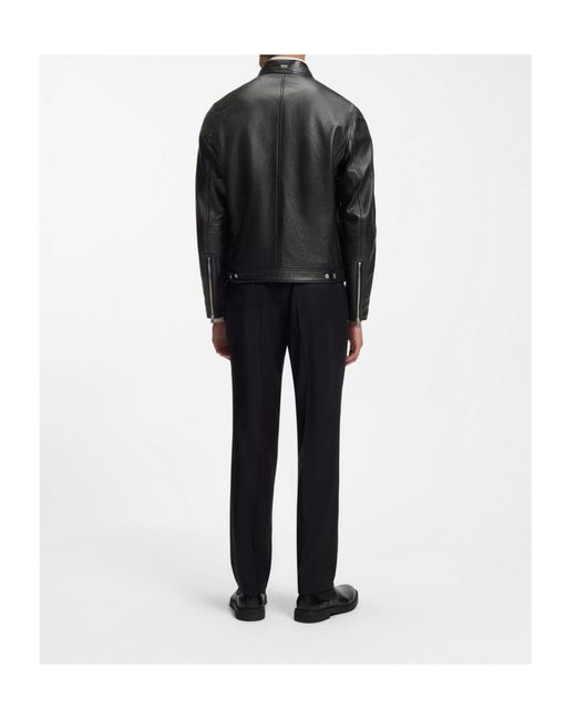 Boss Black Boss Zip-Up Leather Jacket for men