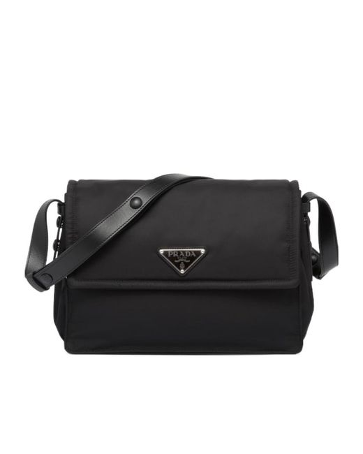 Prada Black Traveller Medium Padded Re-Nylon Bag