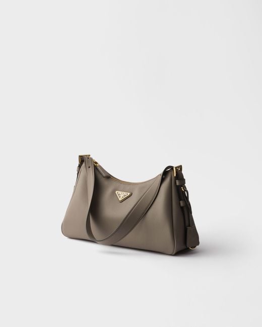 Prada Gray Aimée Zipped Medium Shoulder Bag