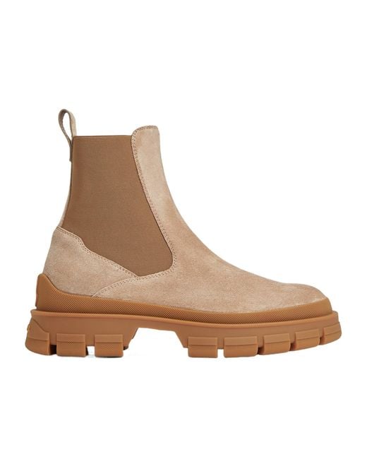 Moncler Brown Hevea Chelsea Suede Boots