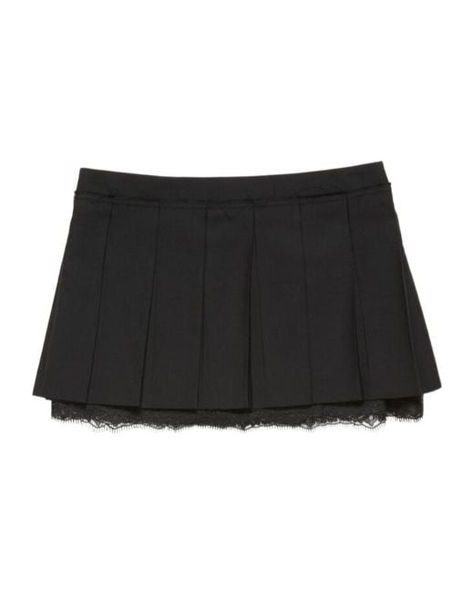 Acne Black Mini Pleated Skirt