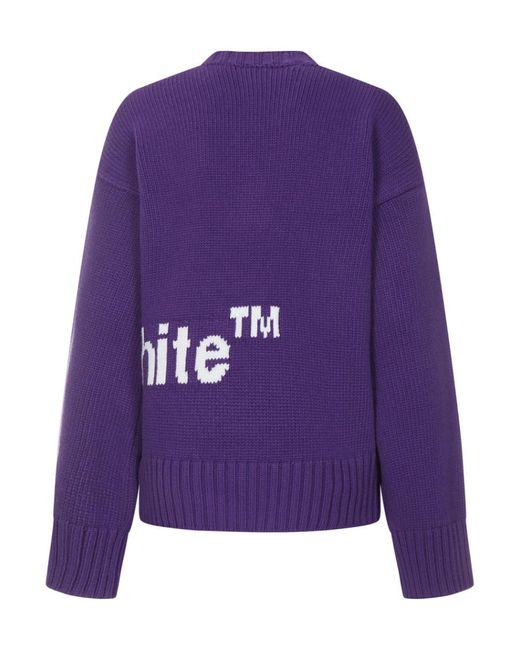 Off-White c/o Virgil Abloh Purple Logo Intarsia Jumper