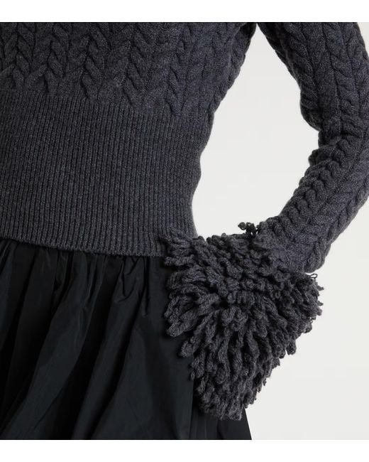 Patou Blue Cable-Knit Long-Sleeved Sweater