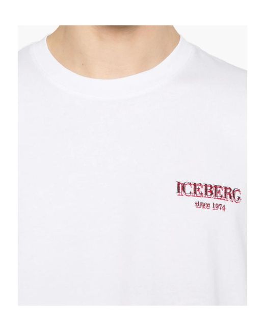 Iceberg White Logo T-Shirt for men
