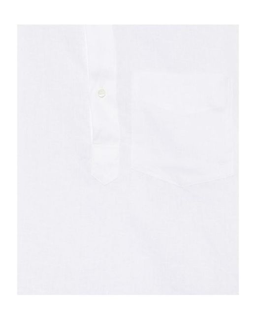 Aspesi White Half-Button Long-Sleeved Shirt for men
