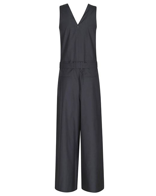 Max Mara Blue S Centro Sleeveless Belted Jumpsuit