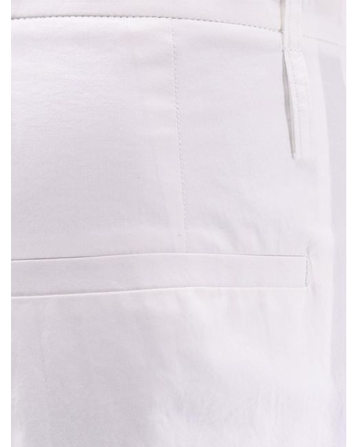 Alysi White Pleated Wide-Leg Pants