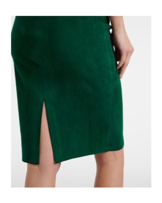 Stouls Green Gilda Suede Pencil Skirt