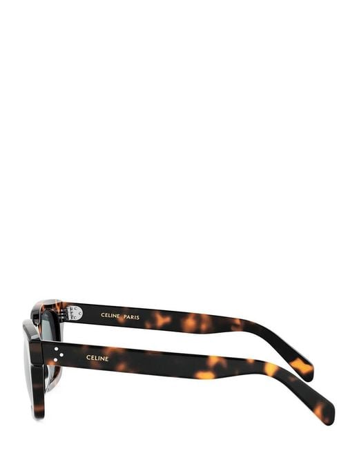 Céline Metallic 3 Dot Rectangle-Frame Sunglasses