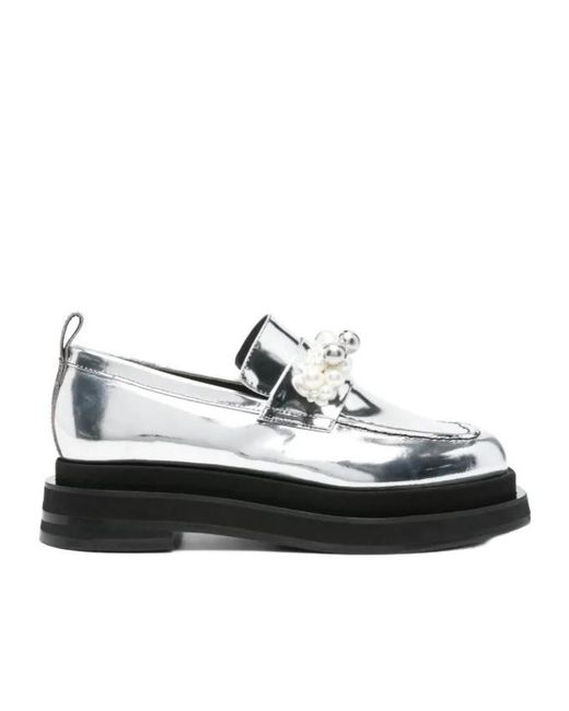 Simone Rocha White Heart Toe Platform Loafers