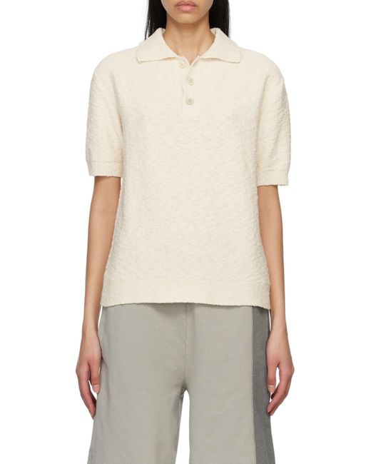 Maison Margiela White Short-Sleeved Knitted Polo-Shirt
