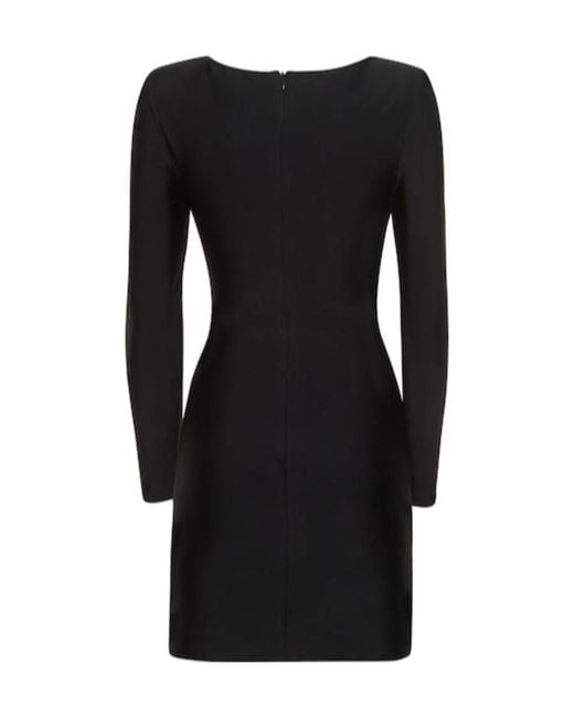 Self-Portrait Black Stretch Jersey Mini Hollow Dress