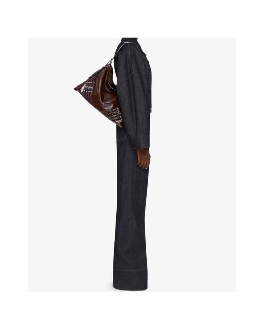 Givenchy Brown Voyou Buckle Detailed Medium Shoulder Bag