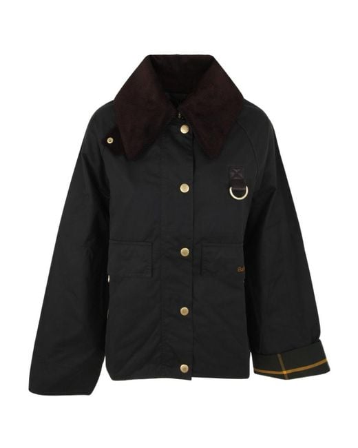 Barbour Black Logo Embroidered Long-Sleeved Jacket
