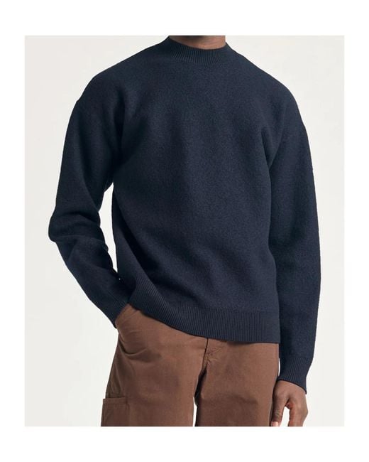 Norse Projects Blue Wool Crew Neck Sweater for men