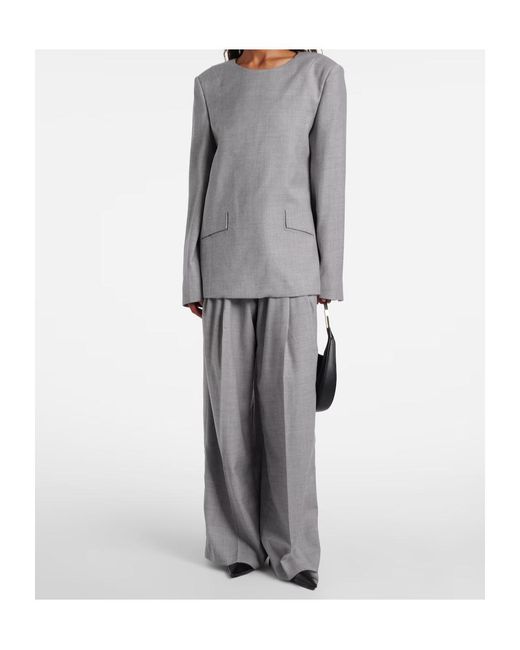 Entire studios Gray Wool-Blend Top