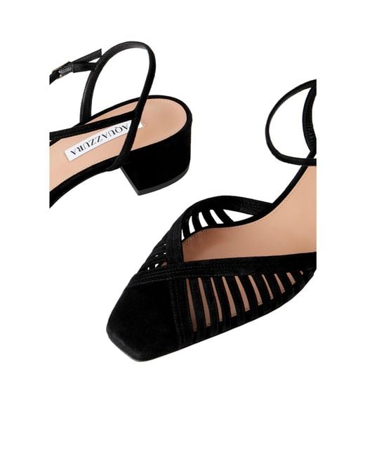 Aquazzura Black Solid Suede Pumps