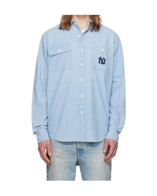 Polo Ralph Lauren Blue X Mlb Yankees Work Long-Sleeve Denim Shirt for men