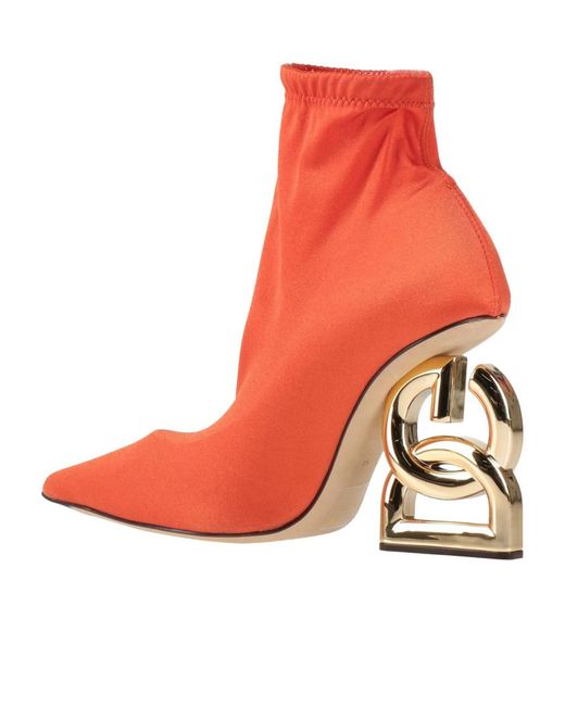 Dolce & Gabbana Red Solid Color Ankle Boots
