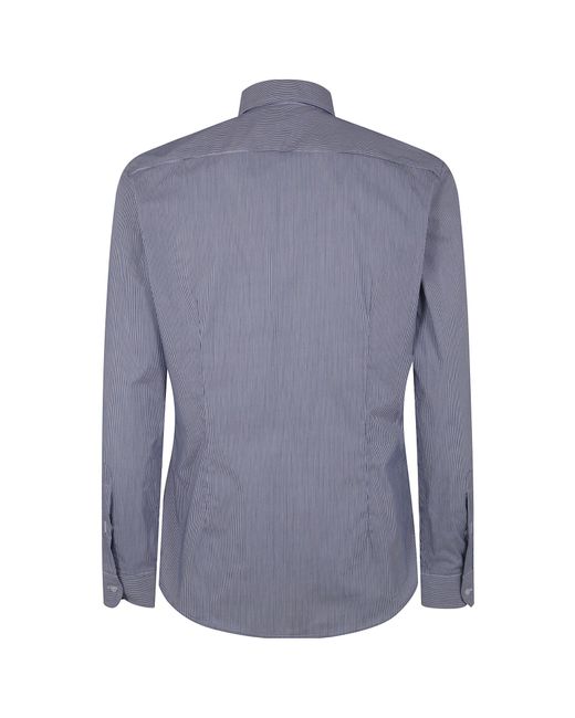 Fay Blue Logo-Embroidered Shirt for men