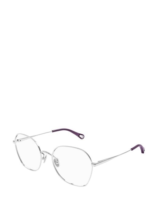 Chloé White Chloé Eyewear Geometric-Frame Glasses