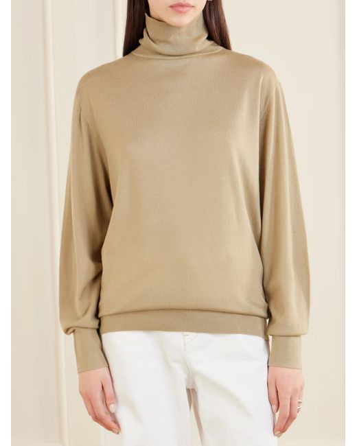 Totême  Natural Totême Roll-Neck Knitted Jumper