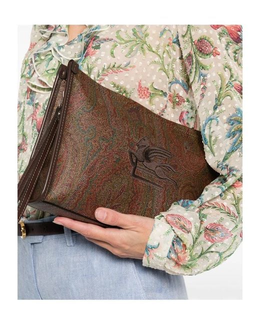 Etro Brown Arnica Zip-Up Large Hand Bag for men