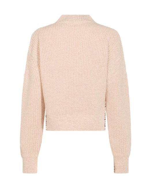 Marni Pink Logo Embroidered Knitted Jumper