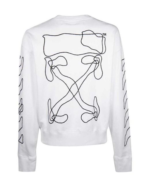 Off-White c/o Virgil Abloh White Twisted Line Arrow Pullover Hoodie for men