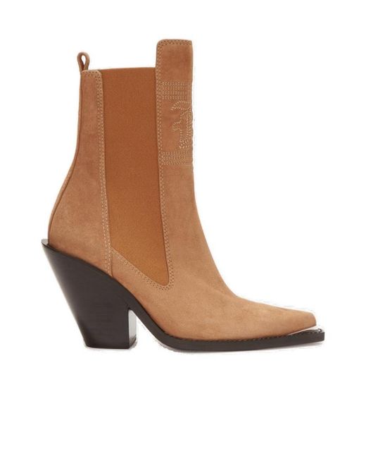 Ermanno Scervino Brown Suede Ankle Boots