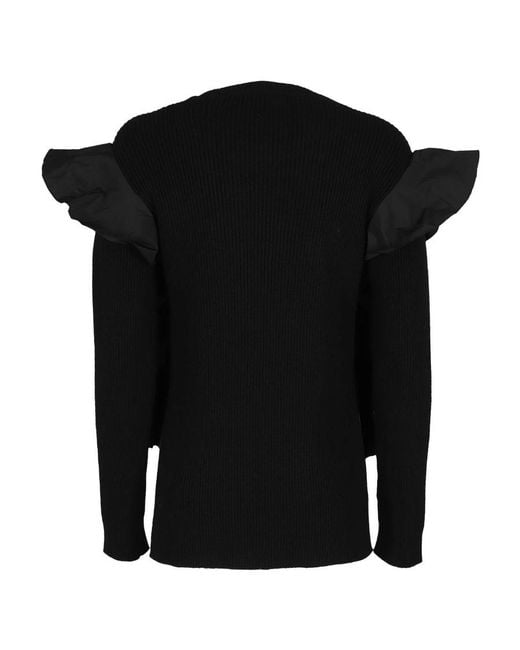 RED Valentino Black Long-Sleeved Round-Neck Sweater
