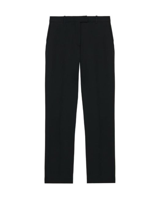 McQueen Black Cropped Tailored Trousers
