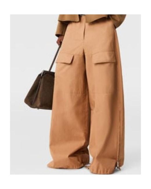 Stella McCartney Natural Wide-Leg Cargo Trousers