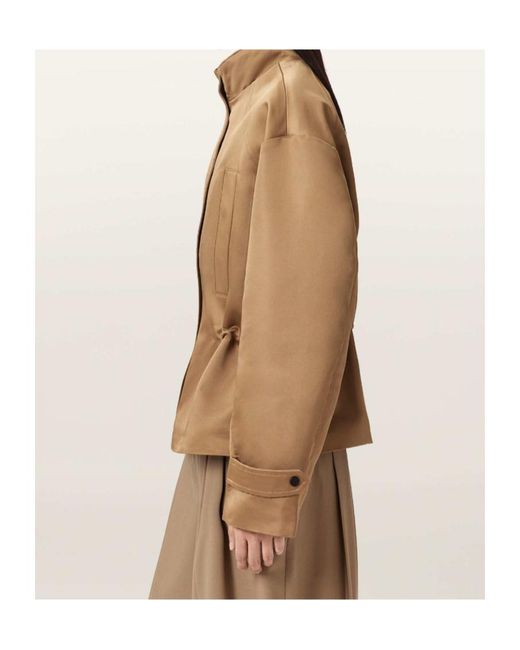 AllSaints Brown Luellah Stand-Collar Jacket