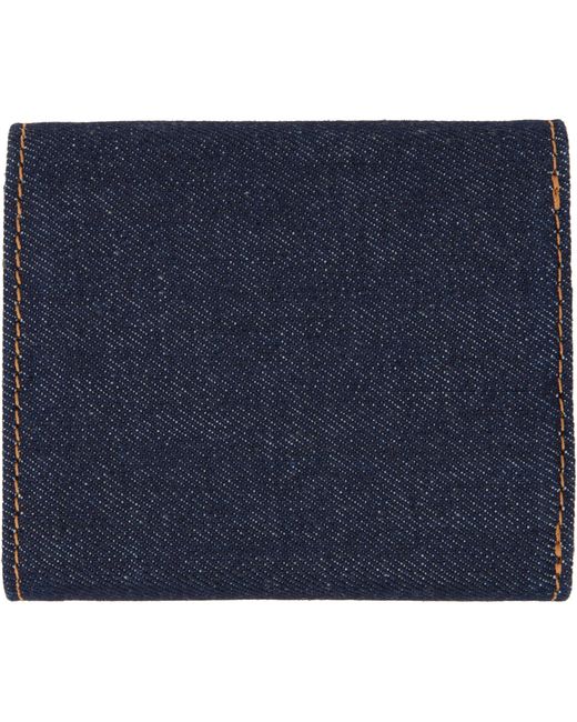 A.P.C. Blue Trifold Wallet for men