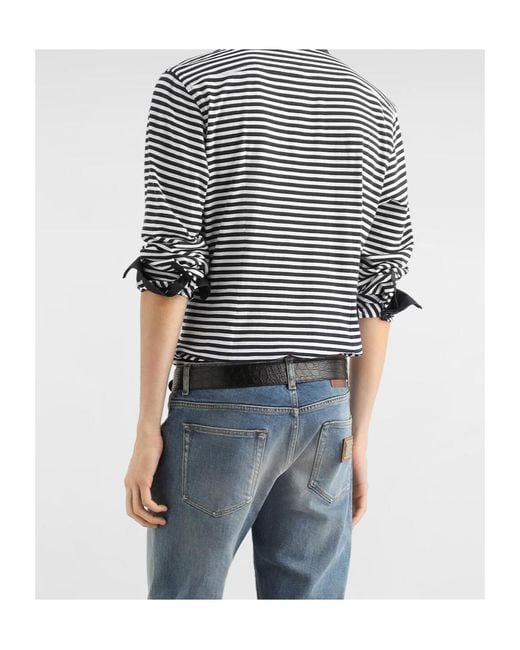 Dolce & Gabbana Black Striped Shirt for men